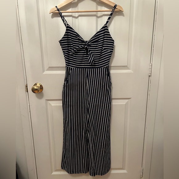 Main Strip Pants - *SOLD* Navy Striped Jumpsuit